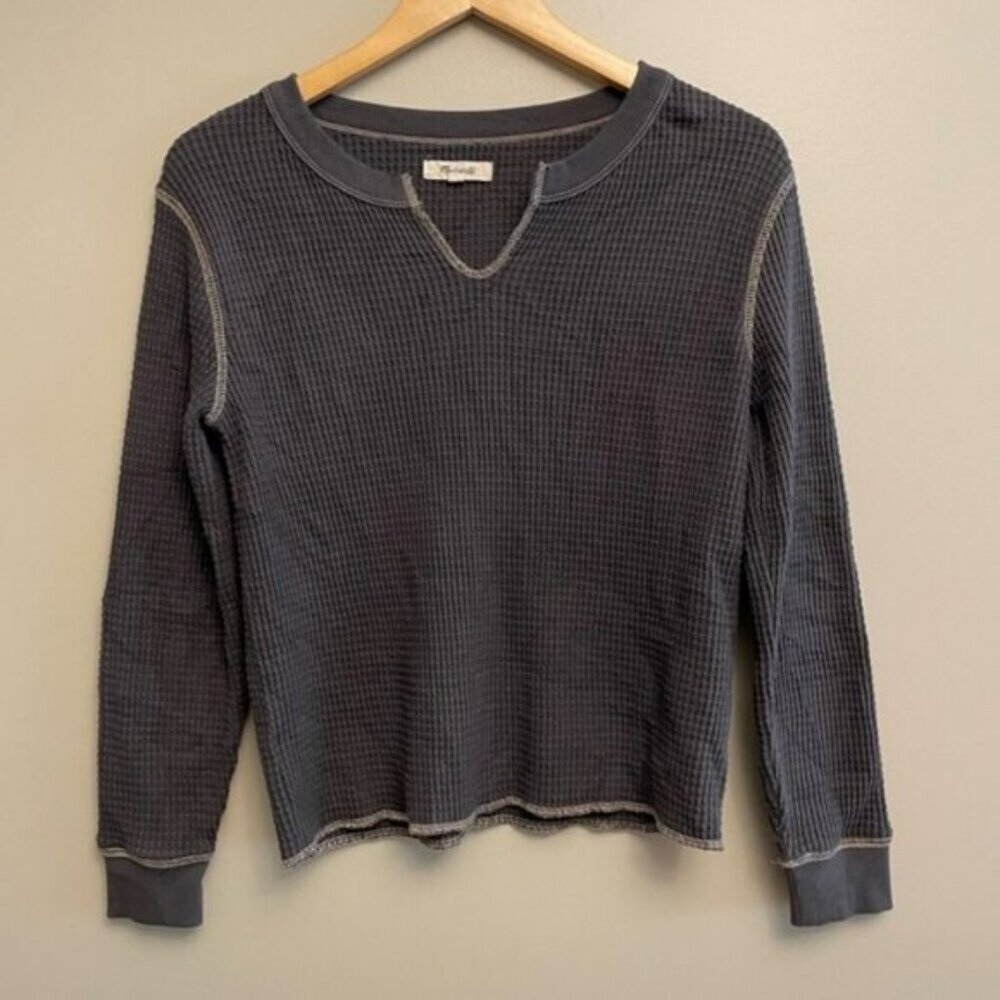 Madewell Waffle Knit Lounge Long Sleeve Shirt XS